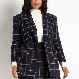Eloquii plaid suit jacket